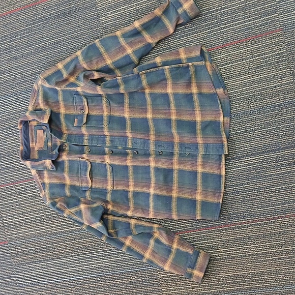 Orvis cotton plaid shacket pockets collar, button front men's size XL - Picture 2 of 7